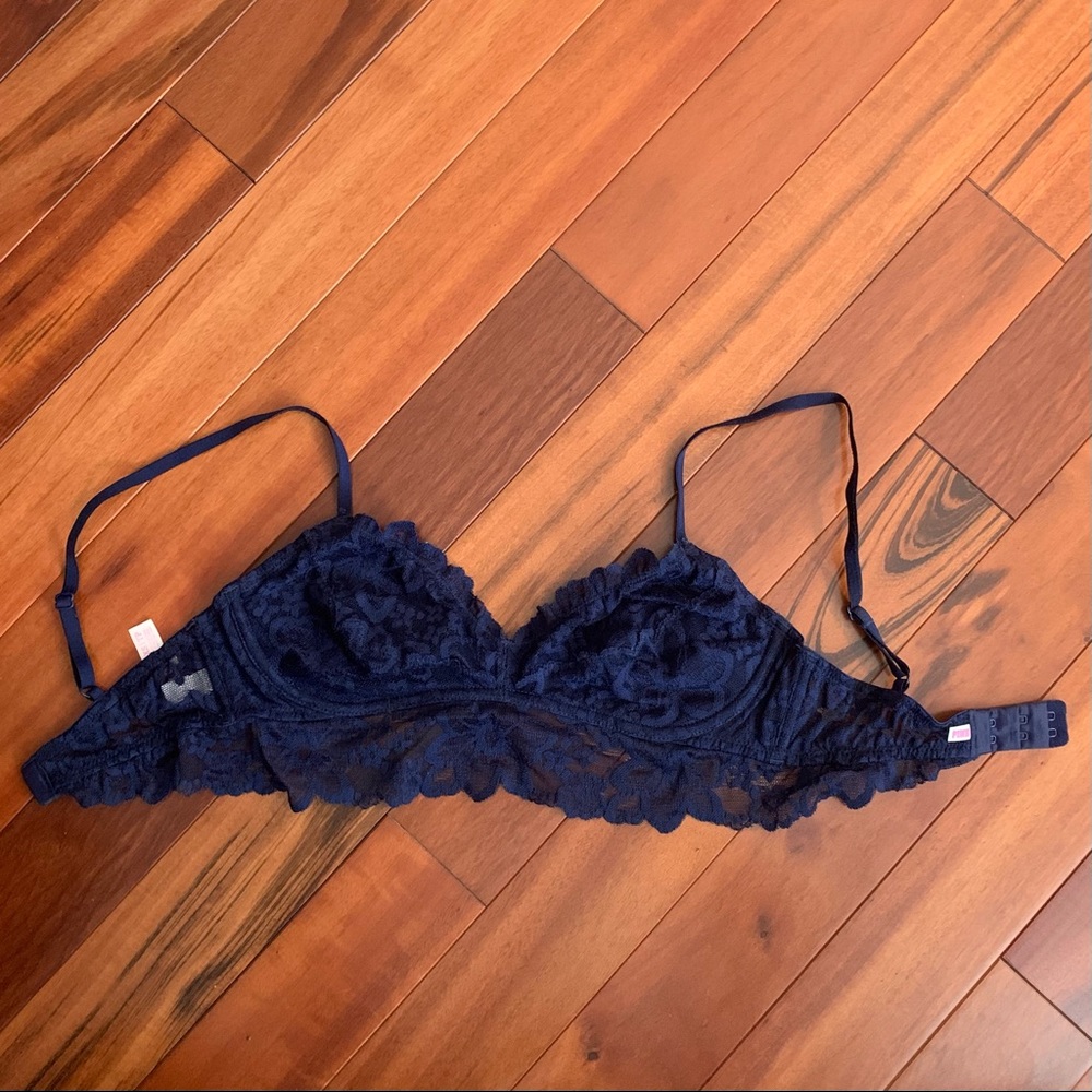 PINK Navy Lacy Bralette